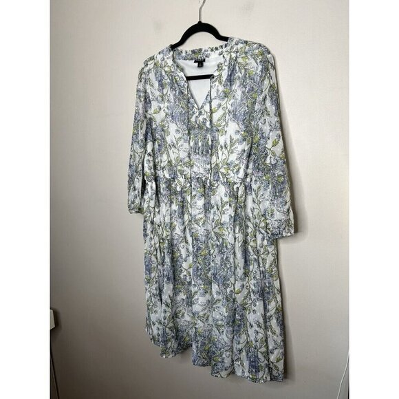 Torrid Mini Clip Dot Front Keyhole Dress White Long Sleeve Size 2 - Picture 2 of 9